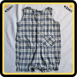 🌟4/$10🌟 Blue & White Plaid Sleeveless One Piece